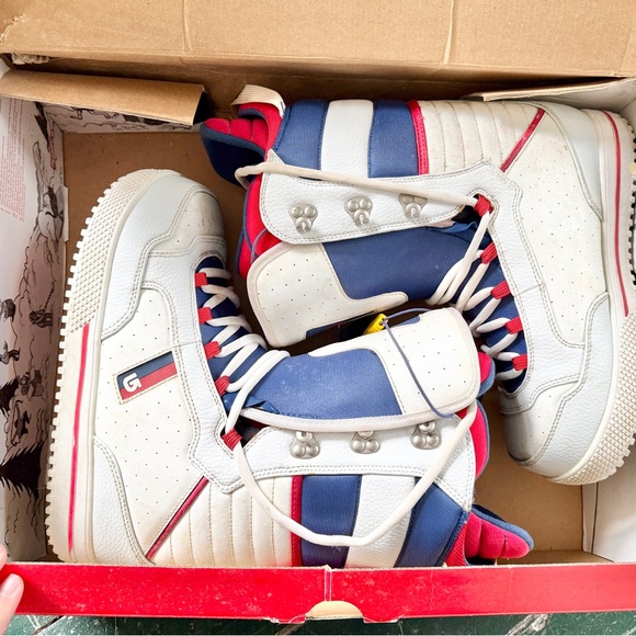 Burton Men’s 11 2009 Flex Poacher Snowboarding Boots Red White Blue - Picture 3 of 10